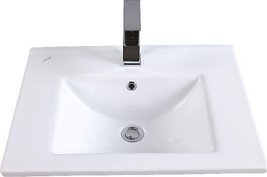 Creavit Slim Ένθετος Νιπτήρας Πορσελάνης 55x36.5x17.5cm Λευκός