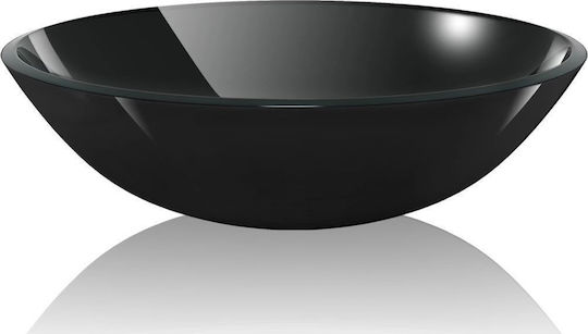 vidaXL Επικαθήμενος Νιπτήρας Γυάλινος 42x42x14cm