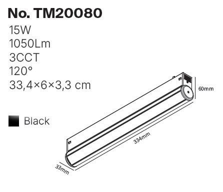 Inlight LED Kommerzielle Lineare Beleuchtung Decke 15W Warm- bis Kaltweiß M33.4xB6xH6cm