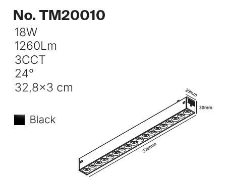 Inlight LED Kommerzielle Lineare Beleuchtung Decke 18W Warm- bis Kaltweiß M32.8xB3xH3cm