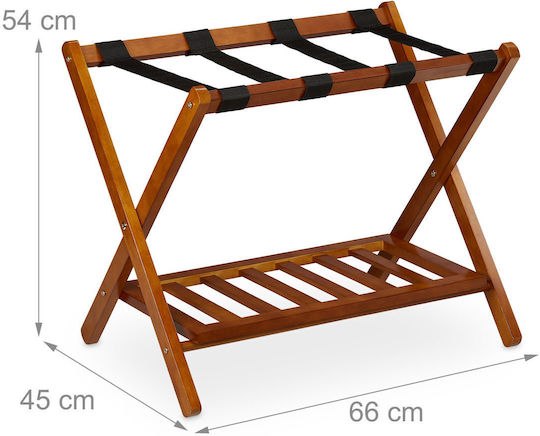 Relaxdays Rack Pentru Bagaje De Hotel Din Lemn Pliabil Negru Cu Dimensiuni 54x66xÎnălțime45cm Pliabil