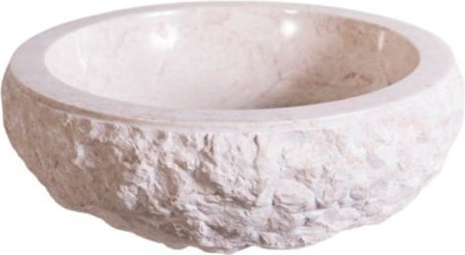 Bati Bali Meteor Επικαθήμενος Νιπτήρας Πέτρινος 45x45x15cm Μπεζ