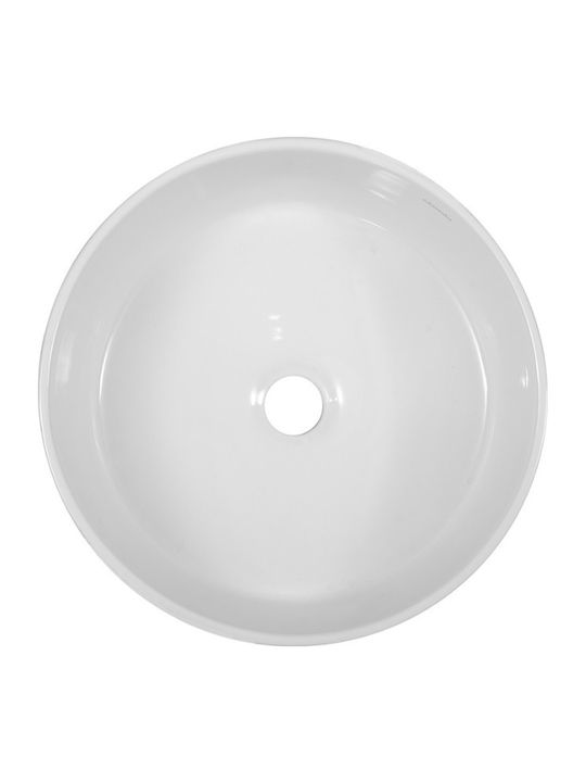 Adamidis Cupa 40X Επικαθήμενος Νιπτήρας Πορσελάνης 40x40x16.8cm Λευκός