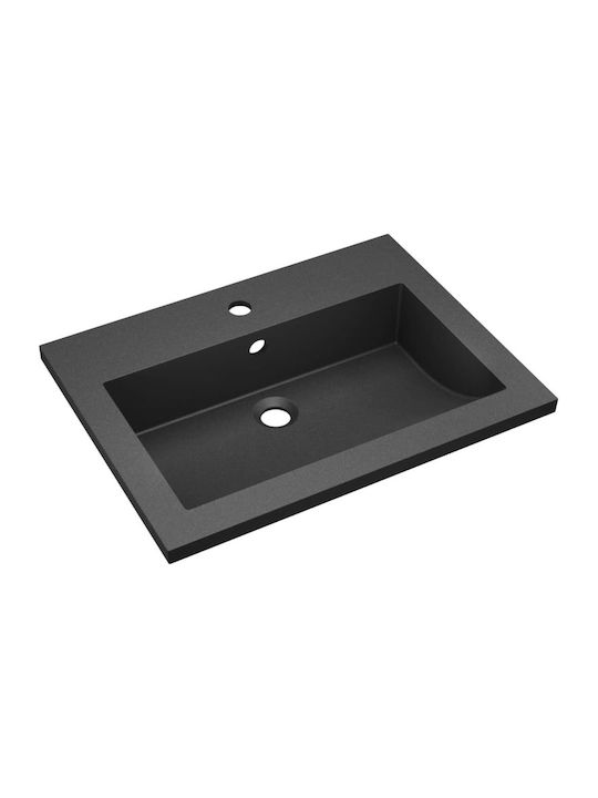 vidaXL Ένθετος Νιπτήρας από Συνθετικό Υλικό 60x45x12cm Μαύρος