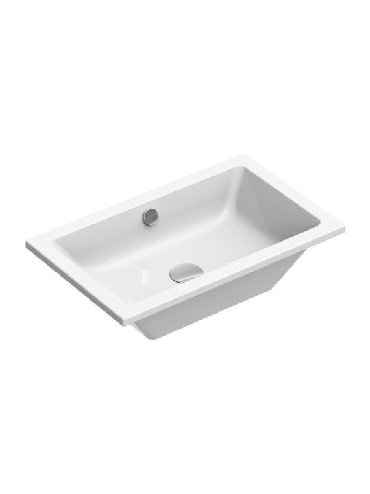 GSI Kube Ένθετος Νιπτήρας Πορσελάνης 60x37x16cm Λευκός