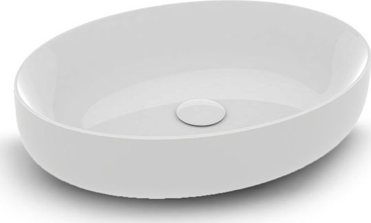 Olympia Metamorfosis Επικαθήμενος Νιπτήρας Πορσελάνης 55x42x14cm Glossy White