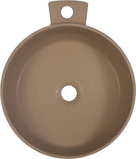 Adamidis Cupa M Aufgesetztes Waschbecken Porzellan 44x52x17cm Tabacco