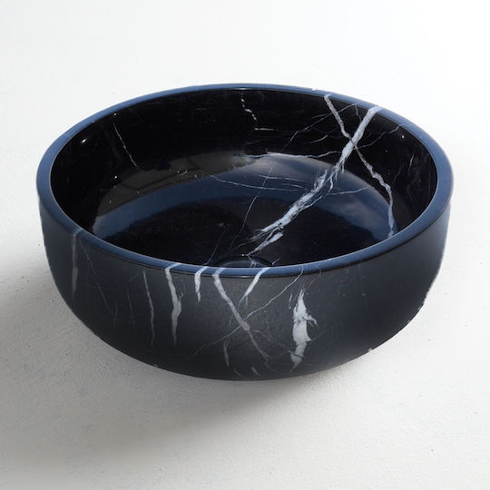 Fossil Thalo Επικαθήμενος Νιπτήρας Μαρμάρινος 39x39x10cm Marquina Black Fossil Thalo Επικαθήμενος Νιπτήρας Μαρμάρινος 39x39x10cm Marquina Black