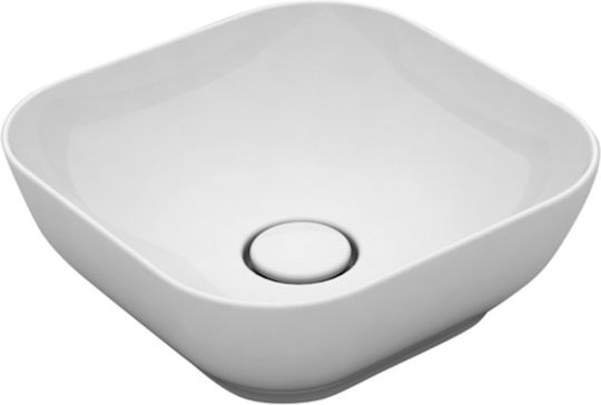 Olympia Trend Square Επικαθήμενος Νιπτήρας Πορσελάνης 38x38x14.4cm