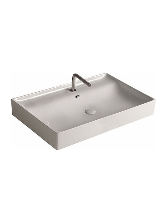 Orabella Touch 101 Countertop Sink Porcelain 101x46x12.5cm White