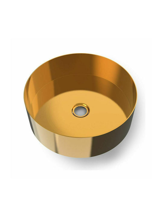 Voss Milo PVD Настолен Надеждна мивка Inox 40x40x12см Gold Brushed