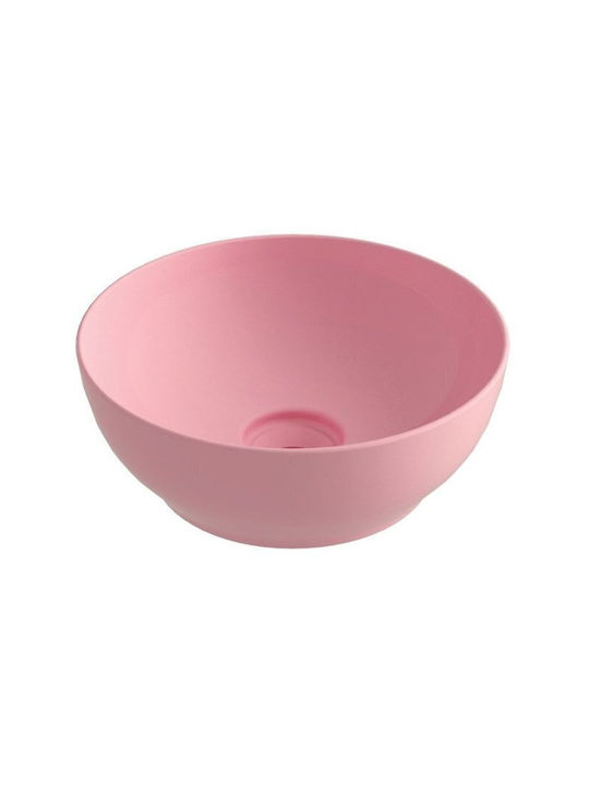 Olympia Trend Round 02 Deasupra Blatului Chiuvetă Porțelan 38x38x14.4cm Roz