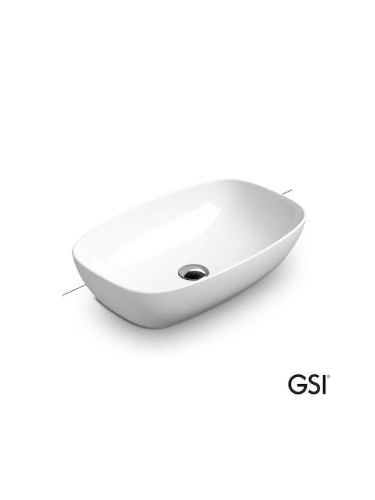 GSI Nubes Aufgesetztes Waschbecken Porzellan 60x38x16cm White