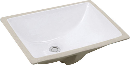 Vinci Square Undermount Sink Porcelain 54x35.5x20cm White Vinci Square Undermount Sink Porcelain 54x35.5x20cm White