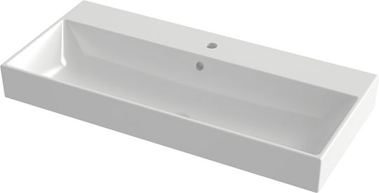 Orabella Amabile 100 Deasupra Blatului Chiuvetă Porțelan 100x45x11cm Alb