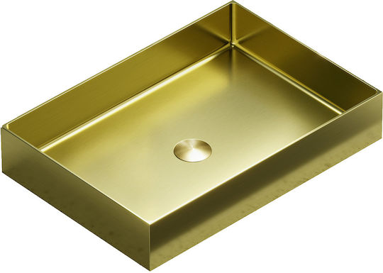 Karag Saturn Επικαθήμενος Νιπτήρας Πορσελάνης 55x38x10cm Gold