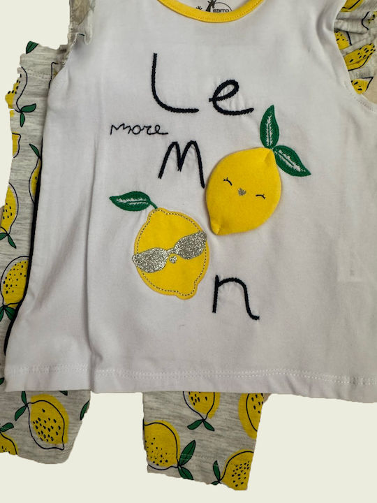 Kids Set with Leggings Summer 2 Pieces White