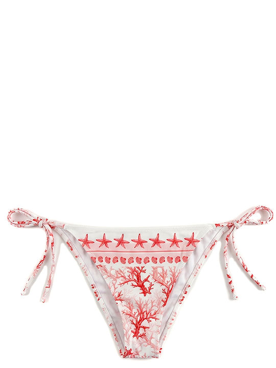 Marielle Bikini Slip with Laces Red- White