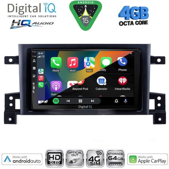 Digital IQ Car Audio System for Suzuki SX4 S-Cross 2021-2026 Bluetooth USB WiFi GPS Apple CarPlay Android Auto with 9" Touch Screen