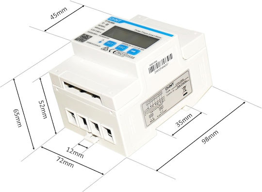 Lcd Τριφασικός Μετρητής Ισχύος Ac Ράγας Din Φορτιστή Ev Mid