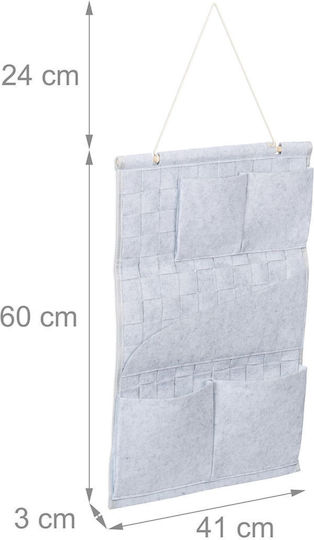 Relaxdays 2x Decorative Hanging Organizers Gray 60x3x41 Cm