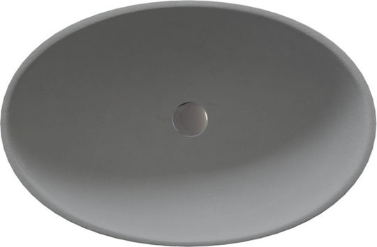 Sanitec Gaia Επικαθήμενος Νιπτήρας από Συνθετικό Υλικό 46.5x46.5x15cm Cement