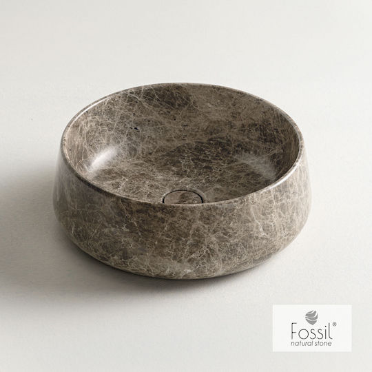 Fossil Επικαθήμενος Νιπτήρας Μαρμάρινος 42x42x14cm Emperador Pale Fossil Επικαθήμενος Νιπτήρας Μαρμάρινος 42x42x14cm Emperador Pale