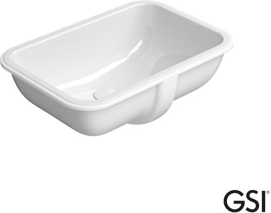 GSI Pura Aufgesetztes Waschbecken Porzellan 50x35x15cm Weiß