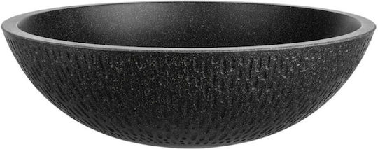 Laveo Aufgesetztes Waschbecken Porzellan 41x41cm Black