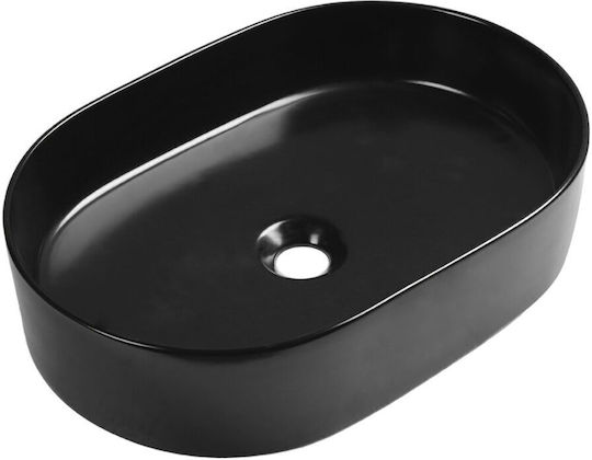 Laveo Desna Aufgesetztes Waschbecken Keramik 50x35x12cm Black