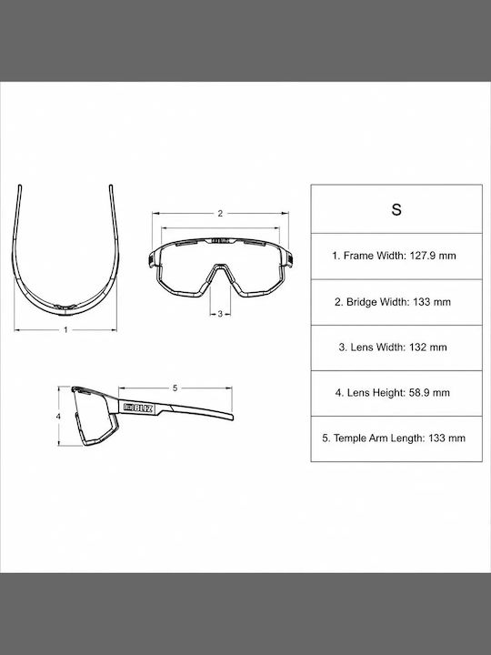 Bliz Unisex Γυαλιά Ηλίου με Μαύρο Σκελετό με Καθρέφτη Φακό