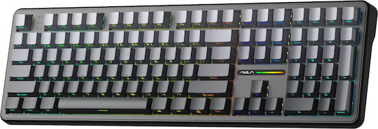 Aula F108 Wireless Gaming Mechanical Keyboard with Nimbus V3 Switches and RGB Lighting English US Gray