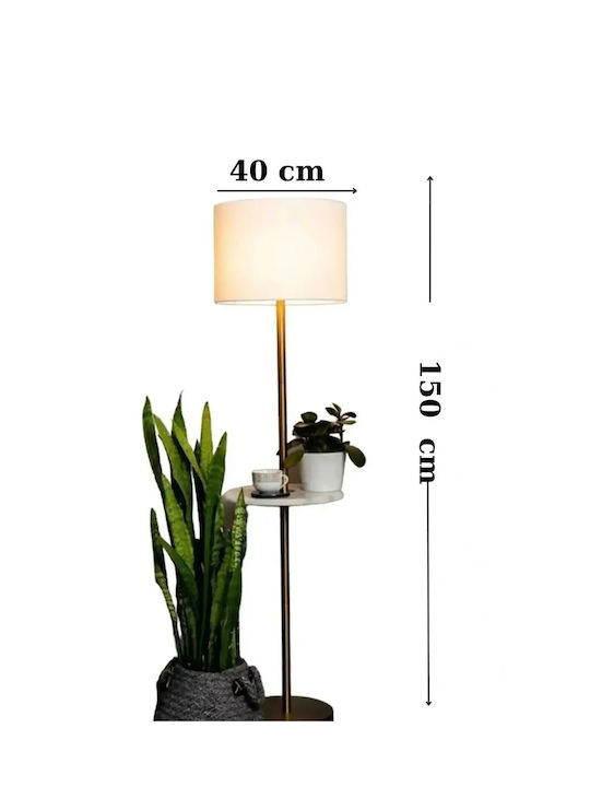 SteweHome Floor Lamp H150xL150cm with Socket for E27 Bulb Beige