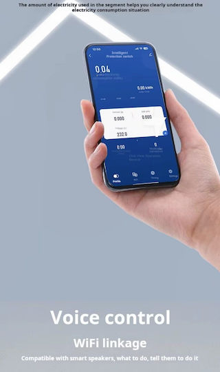 Wi-Fi Smart RCBO 63A DIN Rail with Residual Current Relay 30mA Consumption Meter kWh Overvoltage Under Voltage and Overcurrent Protection Tuya Smart