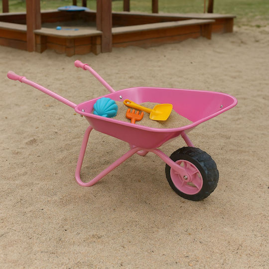 Relaxdays Kinder-Schubkarre Rosa