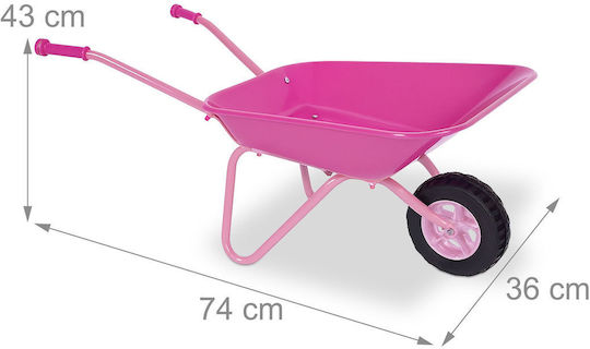Relaxdays Kinder-Schubkarre Rosa