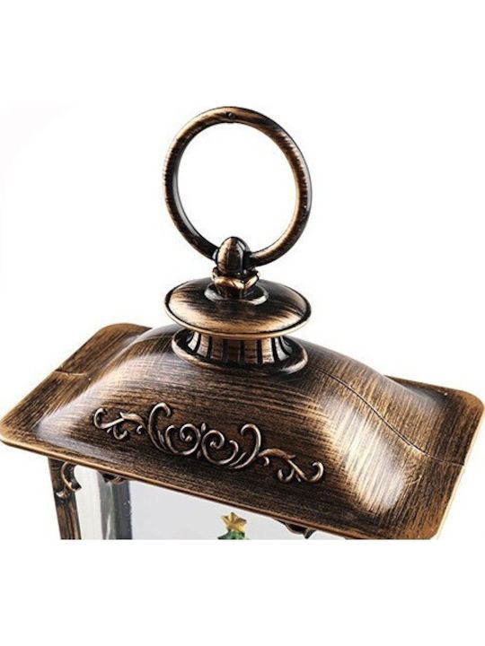 Decoratiune Iluminată Lanternă de Crăciun cu Moș Crăciun pe Baterii 14.5x8x23cm