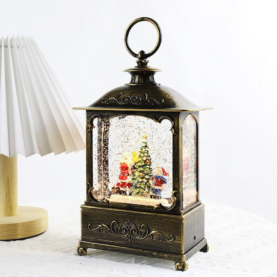 Weihnachts Schneekugel Beleuchtetes Ampel mit Weihnachtsmann Batterien 14.5x8x23cm