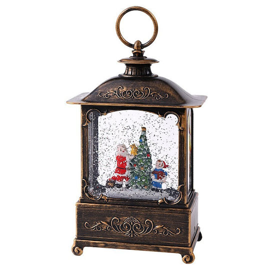 Weihnachts Schneekugel Beleuchtetes Ampel mit Weihnachtsmann Batterien 14.5x8x23cm