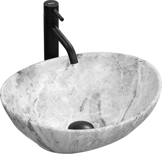 Rea Sofia Επικαθήμενος Νιπτήρας Πέτρινος 41x34.5x15cm Stone