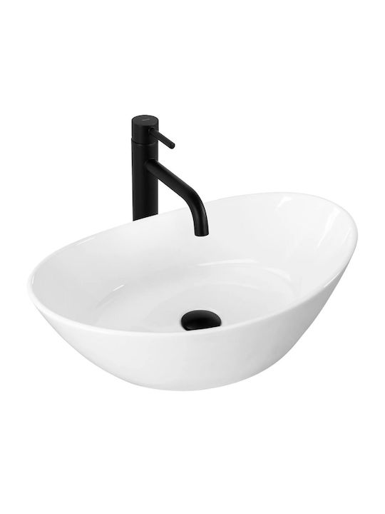 Rea Einbau Badezimmerwaschbecken Keramik 55.5x33.5x16cm Weiß