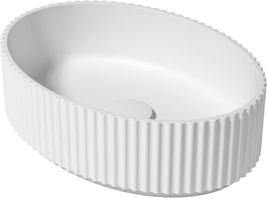 Zen-On Aufgesetztes Waschbecken Porzellan mit Wasserhahn 48x34.5x14cm White