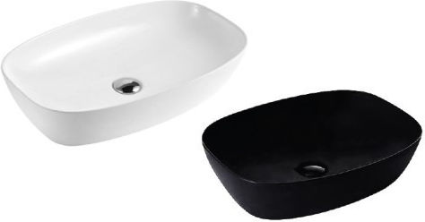 Tema Επικαθήμενος Νιπτήρας Πορσελάνης 60x39x14cm Μαύρος