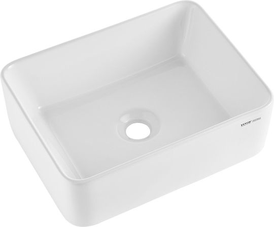 Vevor Επικαθήμενος Νιπτήρας Κεραμικός 40.64x30.48x13.3cm Λευκός
