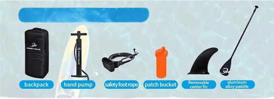 Ridewave AeroFlow 10.6' Inflatable SUP Board with Length 3.2m Blue