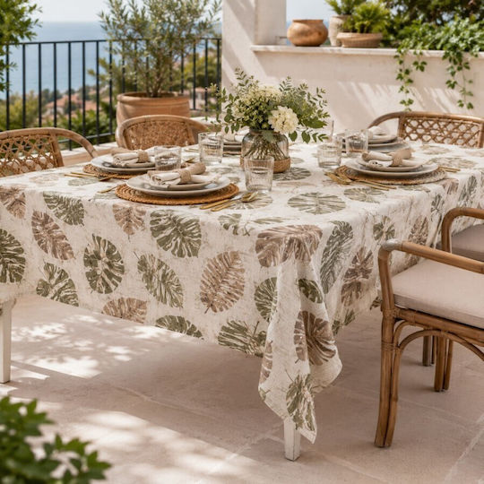 Pucioasa Τραπεζομάντηλο Βαμβακερό Palm Leaves 160x320εκ.
