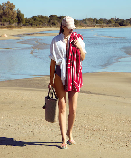Kentia Cotton Fuchsia Beach Towel 80x160cm