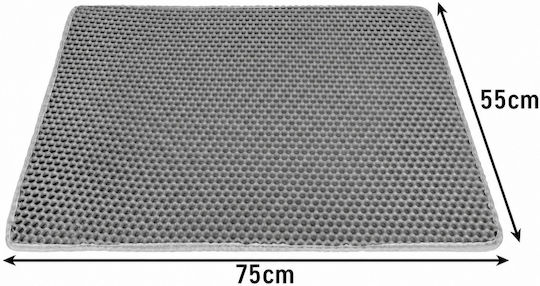 Covoraș De Litter Pentru Pisici Zola XXL Dublu Tip Plasă De Albine Antiderapant Impermeabil 75 X 55 Cm Gri