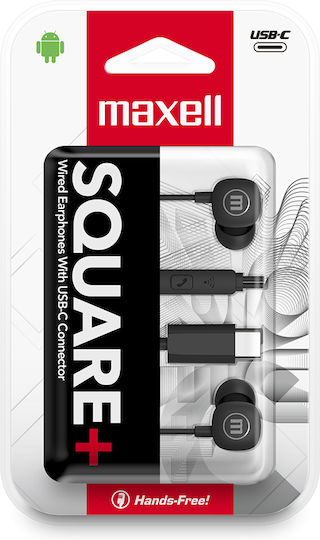 Maxell Square Typ-C In-Ear Stereo Kopfhörer Mit Mikrofon In-Ear 1,2m Telefon Kompatibel Schwarz