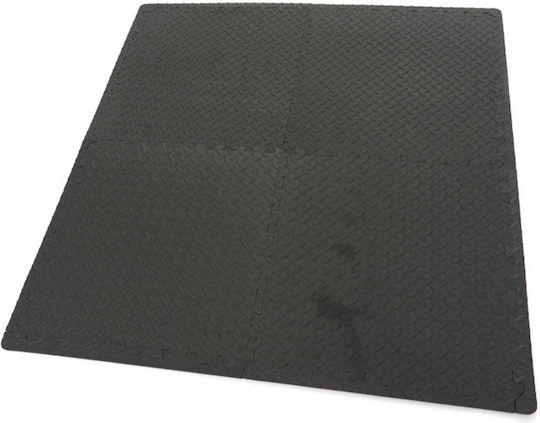 Set Covorașe Pardoseală Cauciuc Neagră 61x61cm 4 Bucăți Hbm Machines